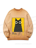 Unisex Yayoi Kusama Cat Gradient Casual Sweater