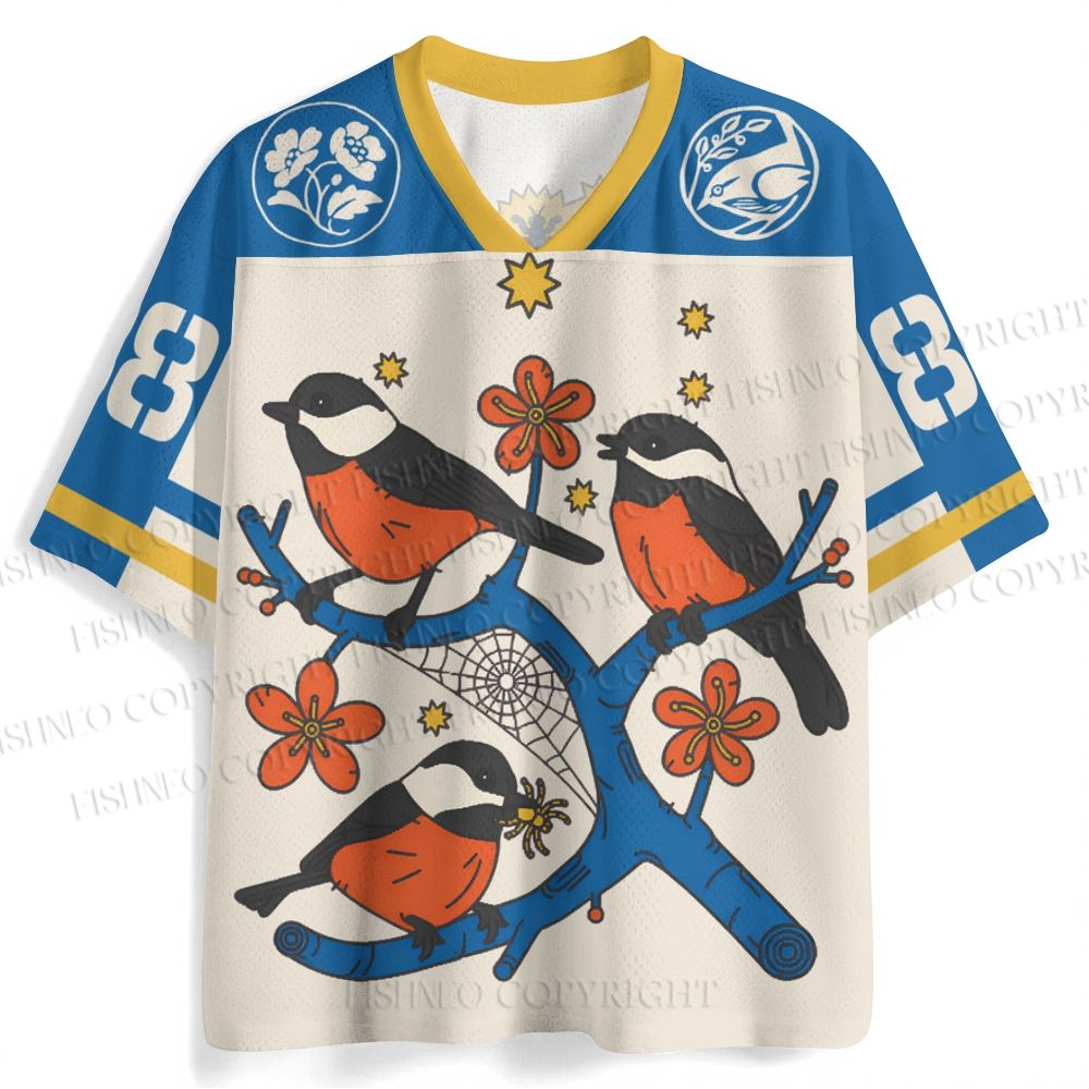 Vintage BIrds on Tree Jersey Shirts