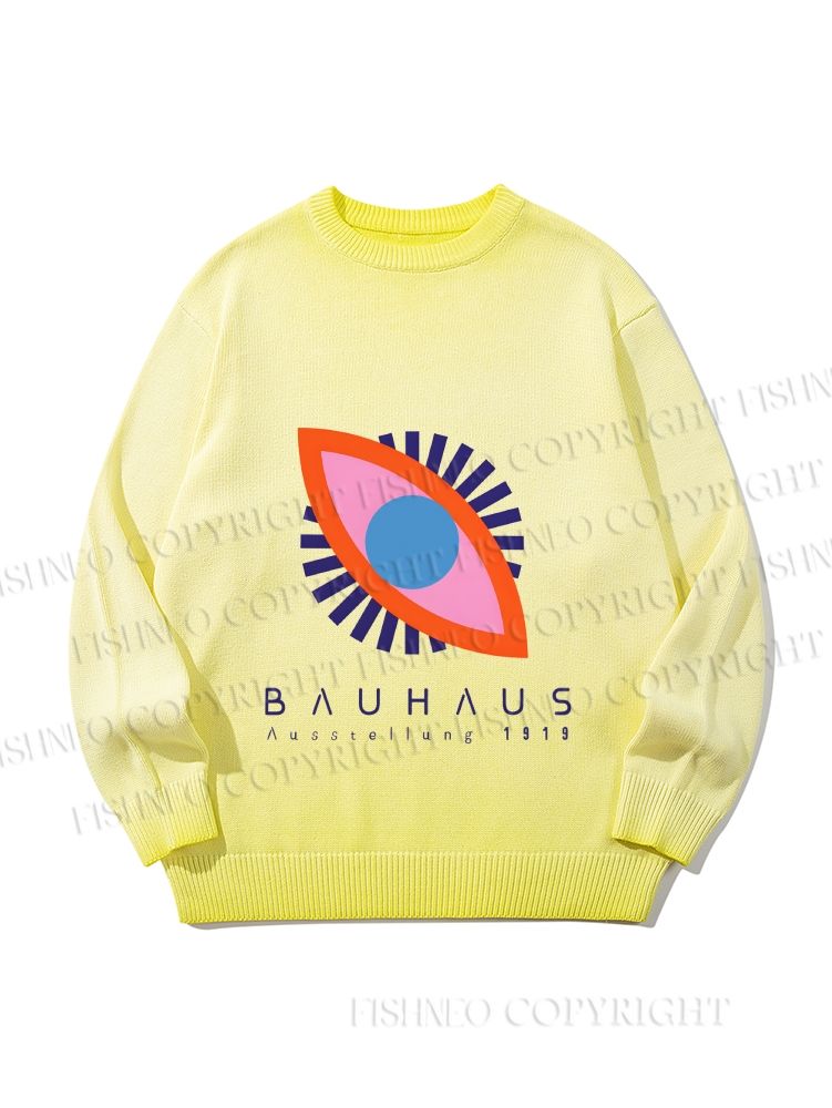 Unisex Bauhaus Eye Gradient Casual Sweater