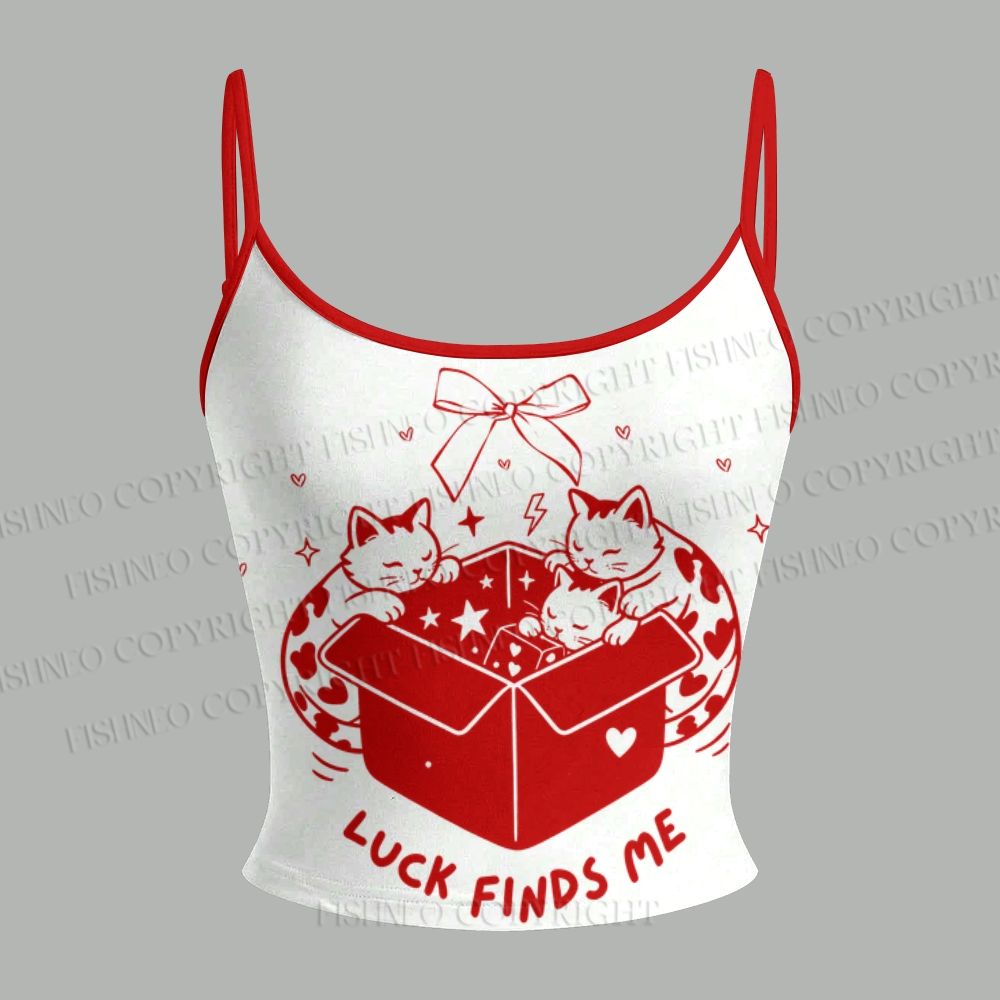 Luck Finds Me Cats Top & Elasticated Trousers Two-Piece Set