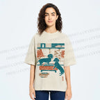 Unisex Dachshund Dog Printed Washed Tee