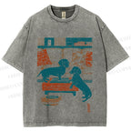 Unisex Dachshund Dog Printed Washed Tee