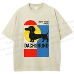 Unisex Bauhaus Dachshund Printed Washed Tee