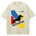 Unisex Bauhaus Dachshund Printed Washed Tee