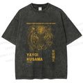Unisex Yayoi Kusama Dots Tiger Printed Washed Tee