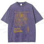 Unisex Yayoi Kusama Dots Tiger Printed Washed Tee