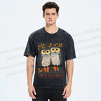 Unisex Yayoi Kusama Owls Printed Washed Tee