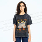 Unisex Yayoi Kusama Owls Printed Washed Tee
