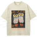 Unisex Yayoi Kusama Owls Printed Washed Tee