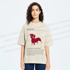 Unisex Dachshund Dog Printed Washed Tee