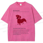 Unisex Dachshund Dog Printed Washed Tee