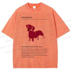 Unisex Dachshund Dog Printed Washed Tee