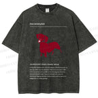 Unisex Dachshund Dog Printed Washed Tee