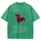 Unisex Dachshund Dog Printed Washed Tee