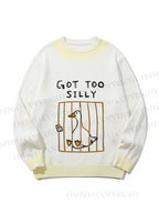 Unisex Cute Got Too Silly Duck Gradient Casual Sweater