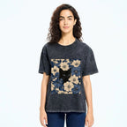 Cat In The Flowers Washed T-Shirt