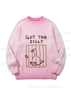 Unisex Cute Got Too Silly Duck Gradient Casual Sweater