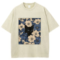 Cat In The Flowers Washed T-Shirt