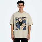 Cat In The Flowers Washed T-Shirt
