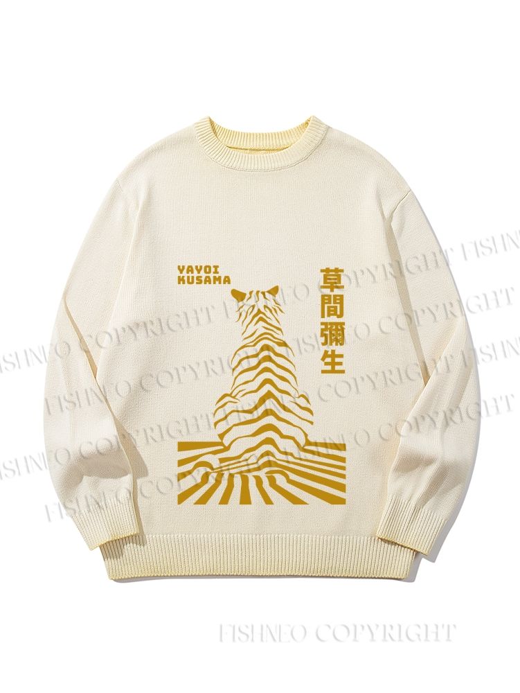 Unisex Japanese Yayoi Kusama Panther Gradient Casual Sweater