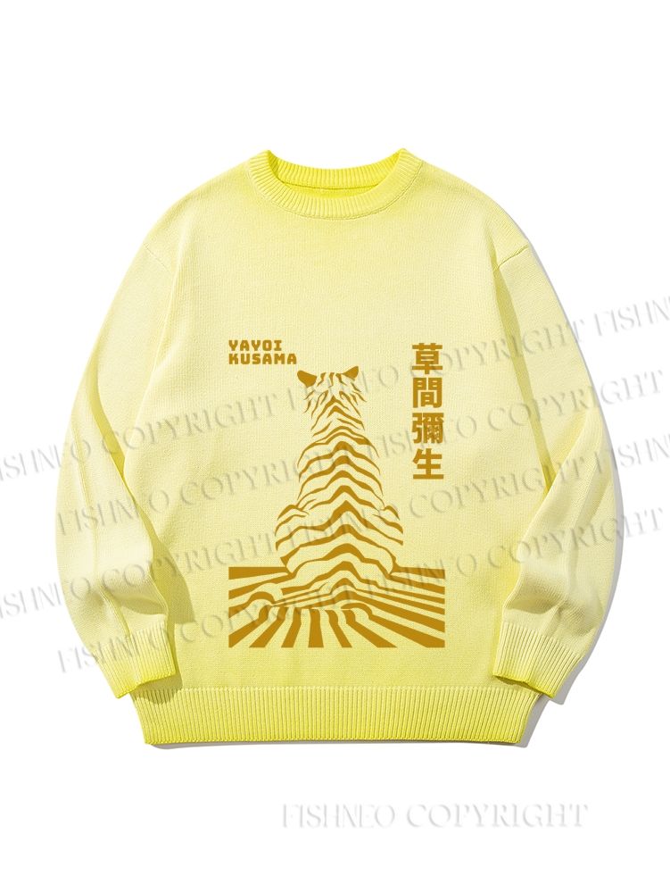 Unisex Japanese Yayoi Kusama Panther Gradient Casual Sweater