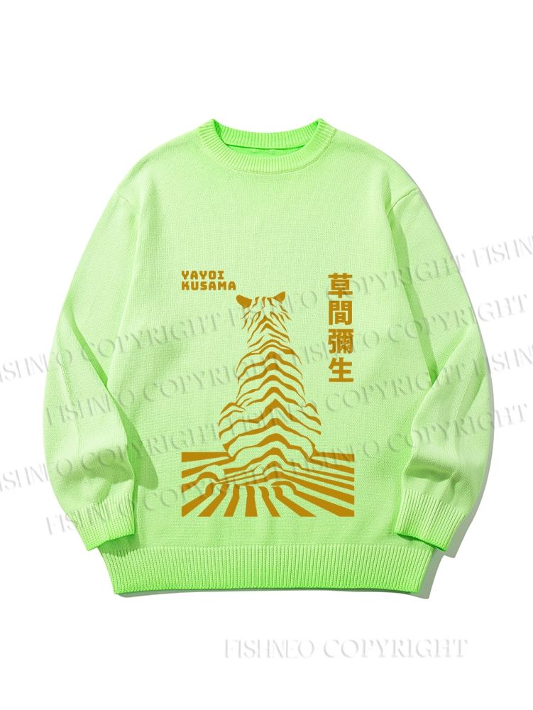 Unisex Japanese Yayoi Kusama Panther Gradient Casual Sweater