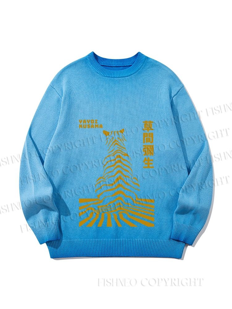 Unisex Japanese Yayoi Kusama Panther Gradient Casual Sweater