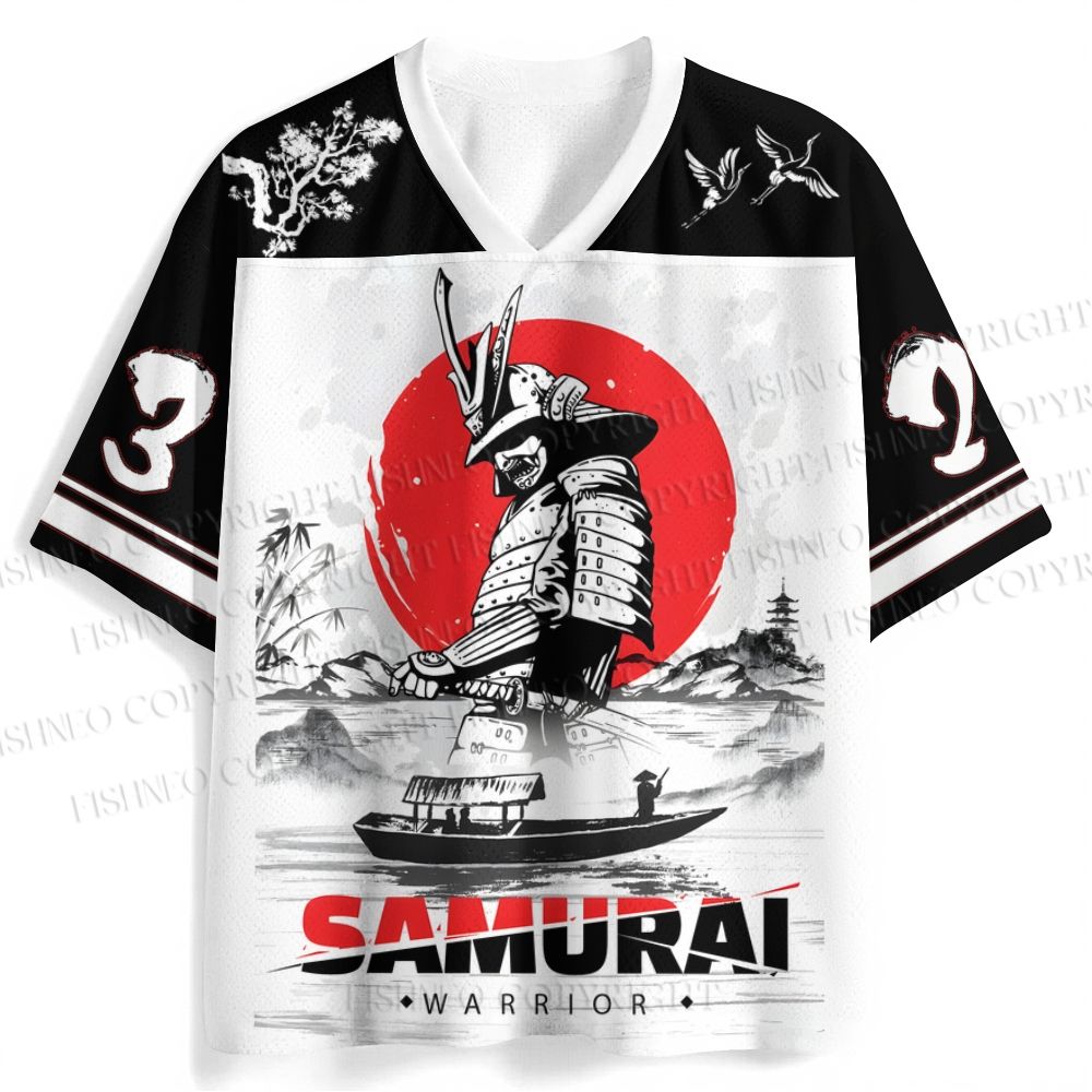 Traditional Japanese Samurai Printed Jersey Shirts