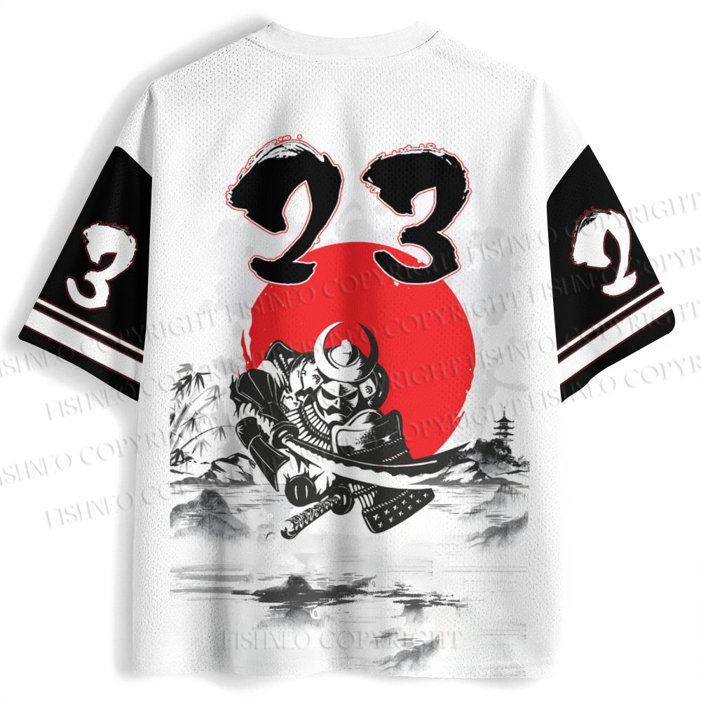 Traditional Japanese Samurai Printed Jersey Shirts