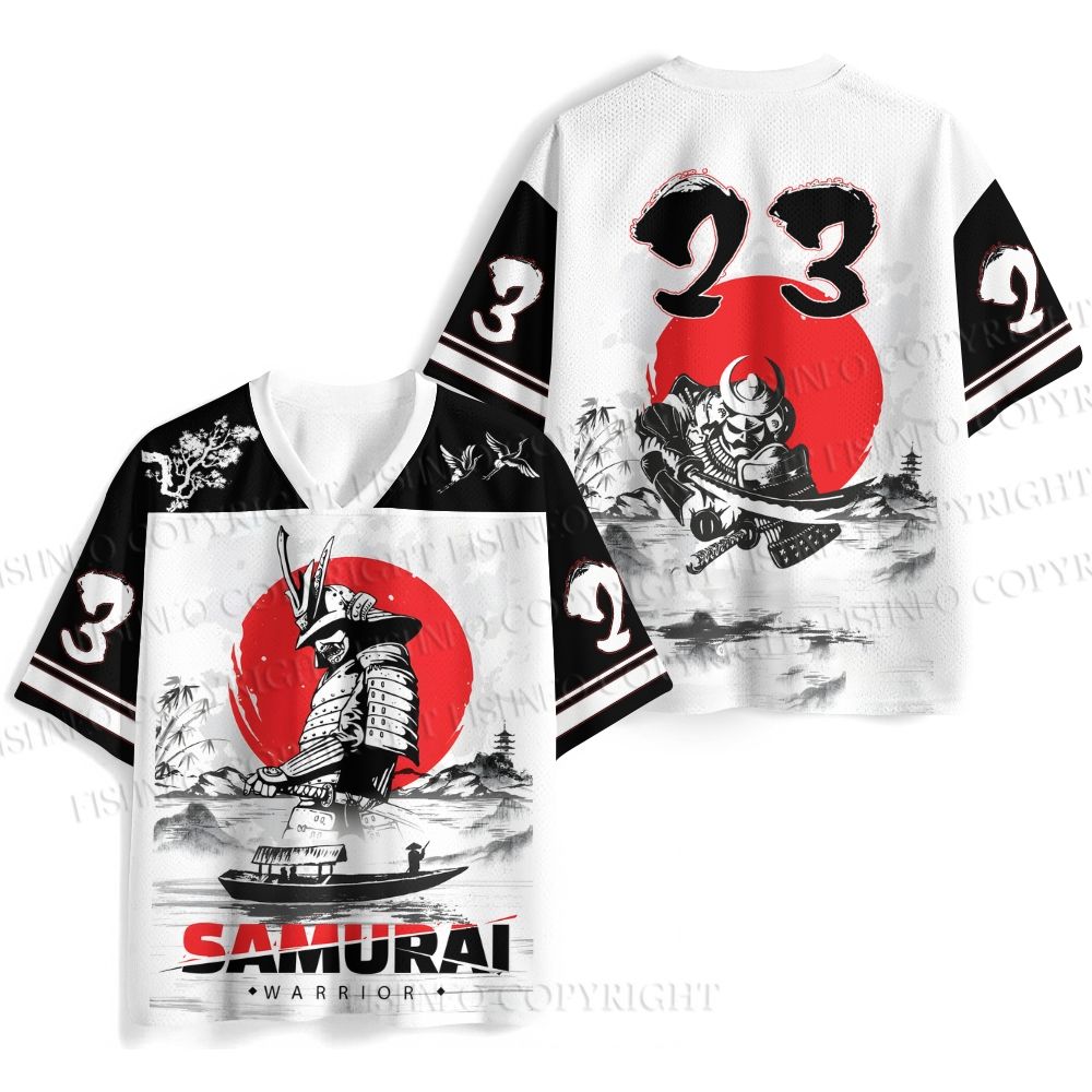 Traditional Japanese Samurai Printed Jersey Shirts