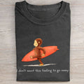 Funny Surf Monkey Graphic Washed Folded T-shirt