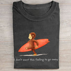 Funny Surf Monkey Graphic Washed Folded T-shirt
