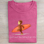 Funny Surf Monkey Graphic Washed Folded T-shirt