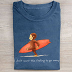 Funny Surf Monkey Graphic Washed Folded T-shirt