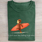 Funny Surf Monkey Graphic Washed Folded T-shirt