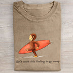 Funny Surf Monkey Graphic Washed Folded T-shirt