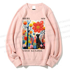Unisex Yayoi Kusama Black Cat Printed Sweatshirt