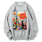 Unisex Yayoi Kusama Black Cat Printed Sweatshirt