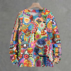 Yayoi Kusama Style Graffiti Crew Neck Sweater