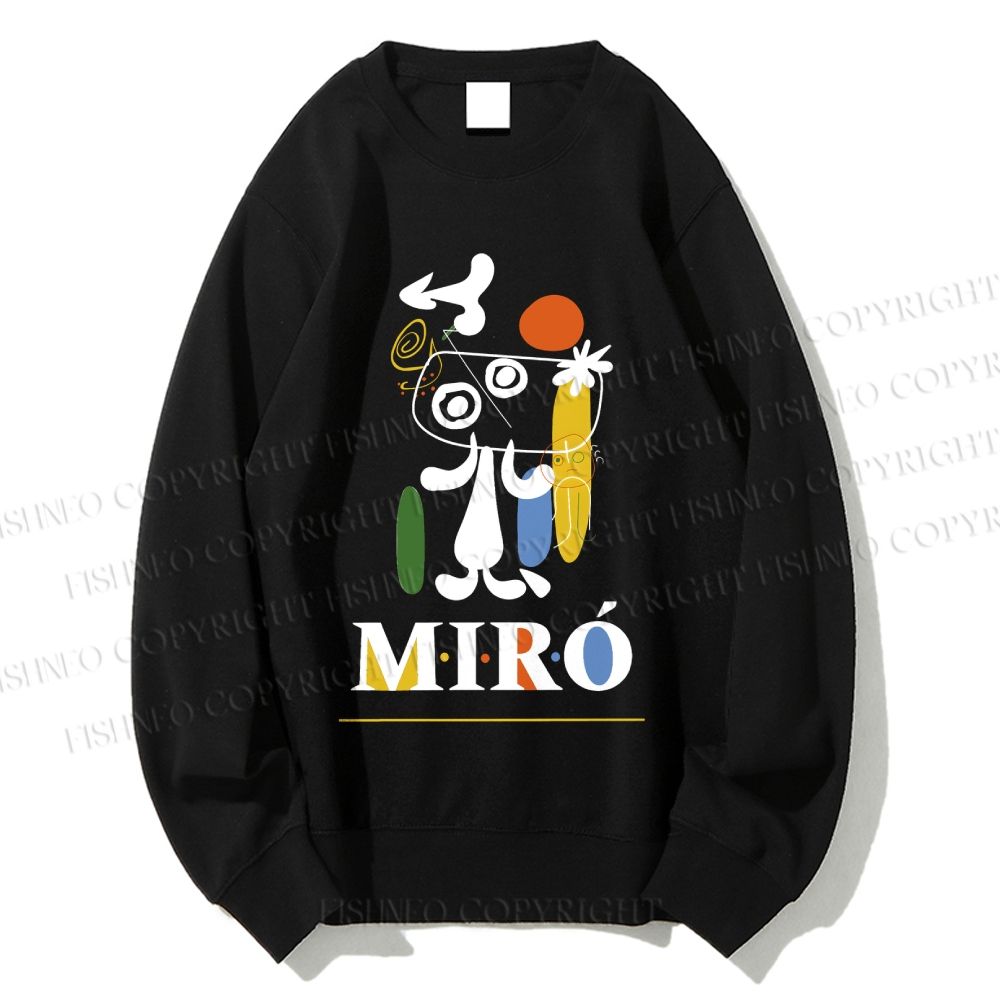 Unisex Joan Miró Style Dog Printed Sweatshirt