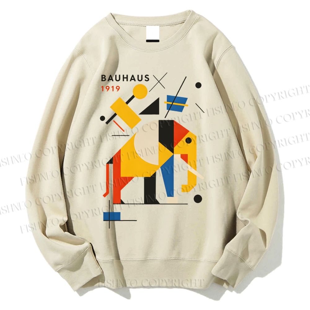 Unisex Bauhaus Elephant Printed Sweatshirt