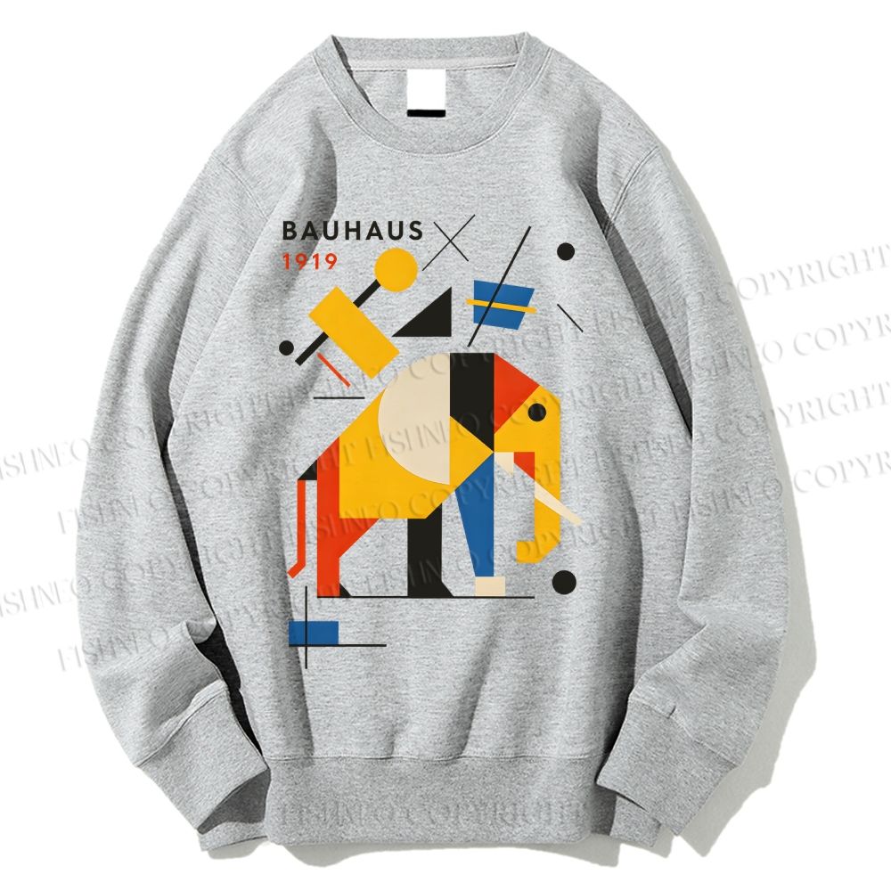 Unisex Bauhaus Elephant Printed Sweatshirt