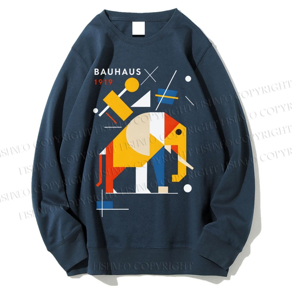 Unisex Bauhaus Elephant Printed Sweatshirt