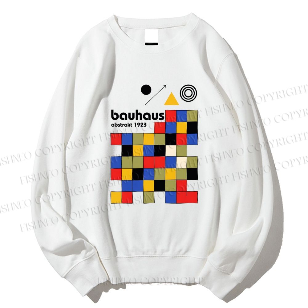 Unisex Bauhaus Colored Squares Printed Sweatshirt