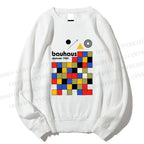 Unisex Bauhaus Colored Squares Printed Sweatshirt