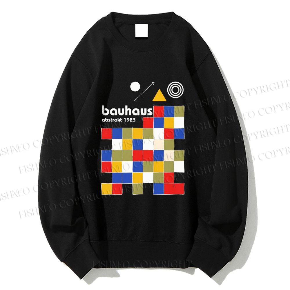Unisex Bauhaus Colored Squares Printed Sweatshirt
