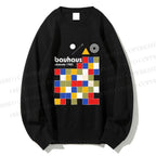 Unisex Bauhaus Colored Squares Printed Sweatshirt