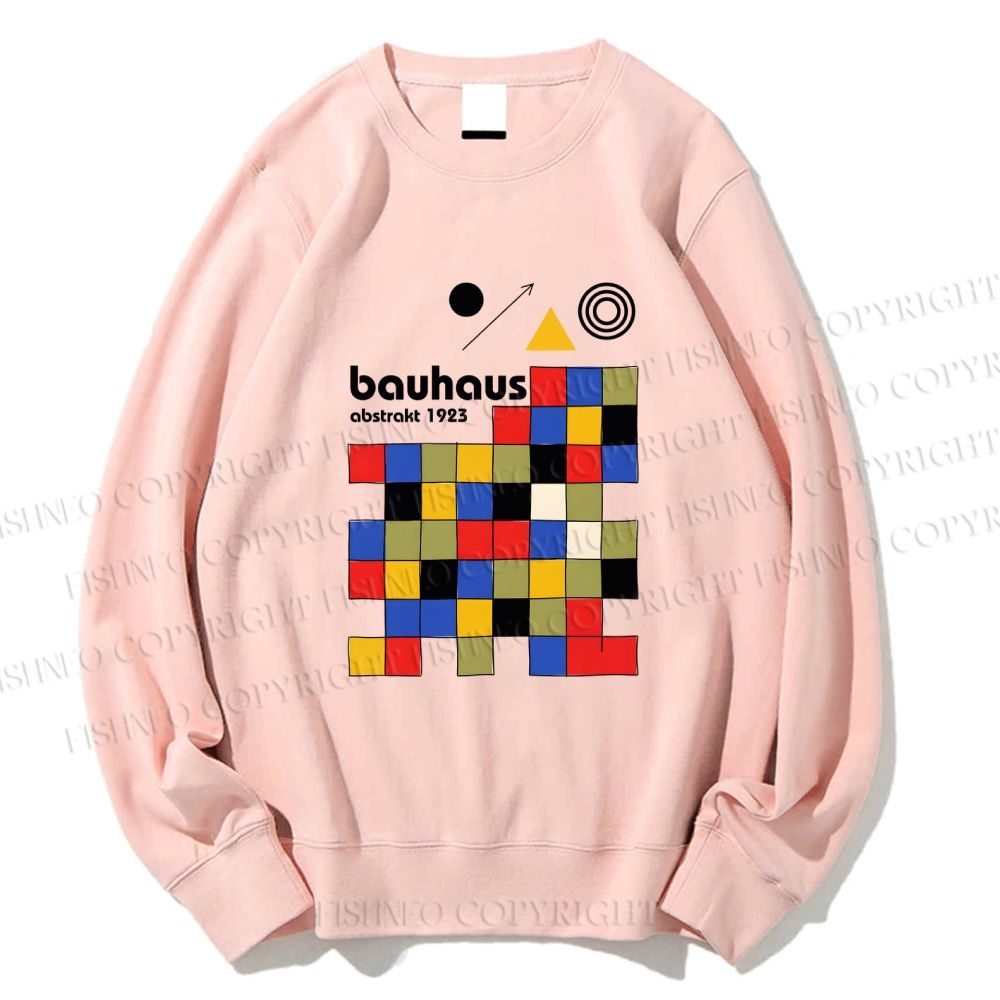 Unisex Bauhaus Colored Squares Printed Sweatshirt