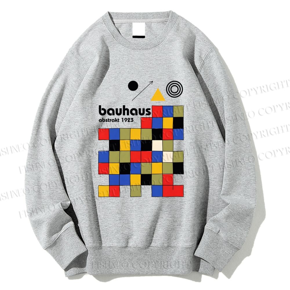 Unisex Bauhaus Colored Squares Printed Sweatshirt
