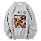 Unisex Bauhaus Colored Squares Printed Sweatshirt